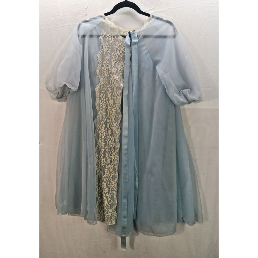 Vintage 1960s Lingerie Blue Nylon Baby Doll Women's Size one Size